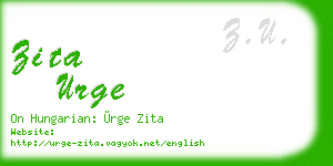 zita urge business card