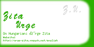 zita urge business card